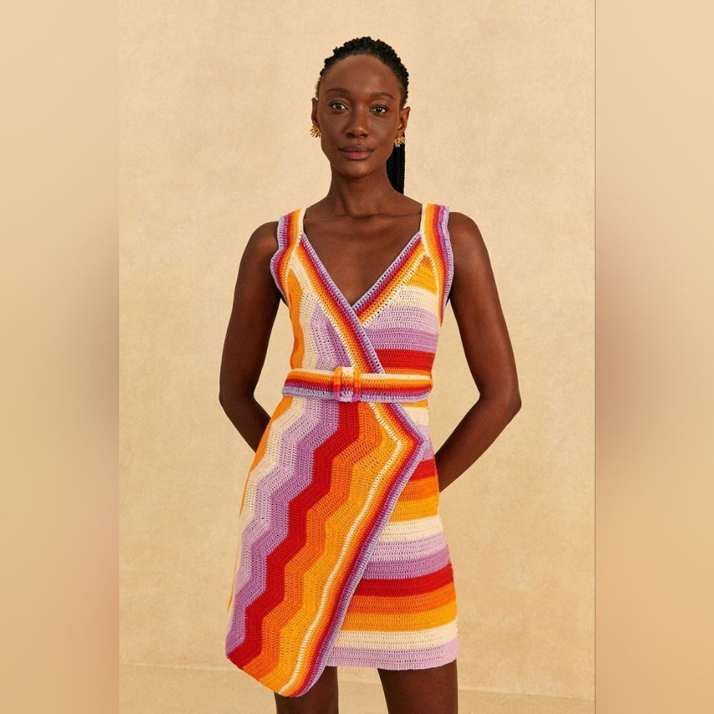FARM Rio Multicolor Striped Mini Dress